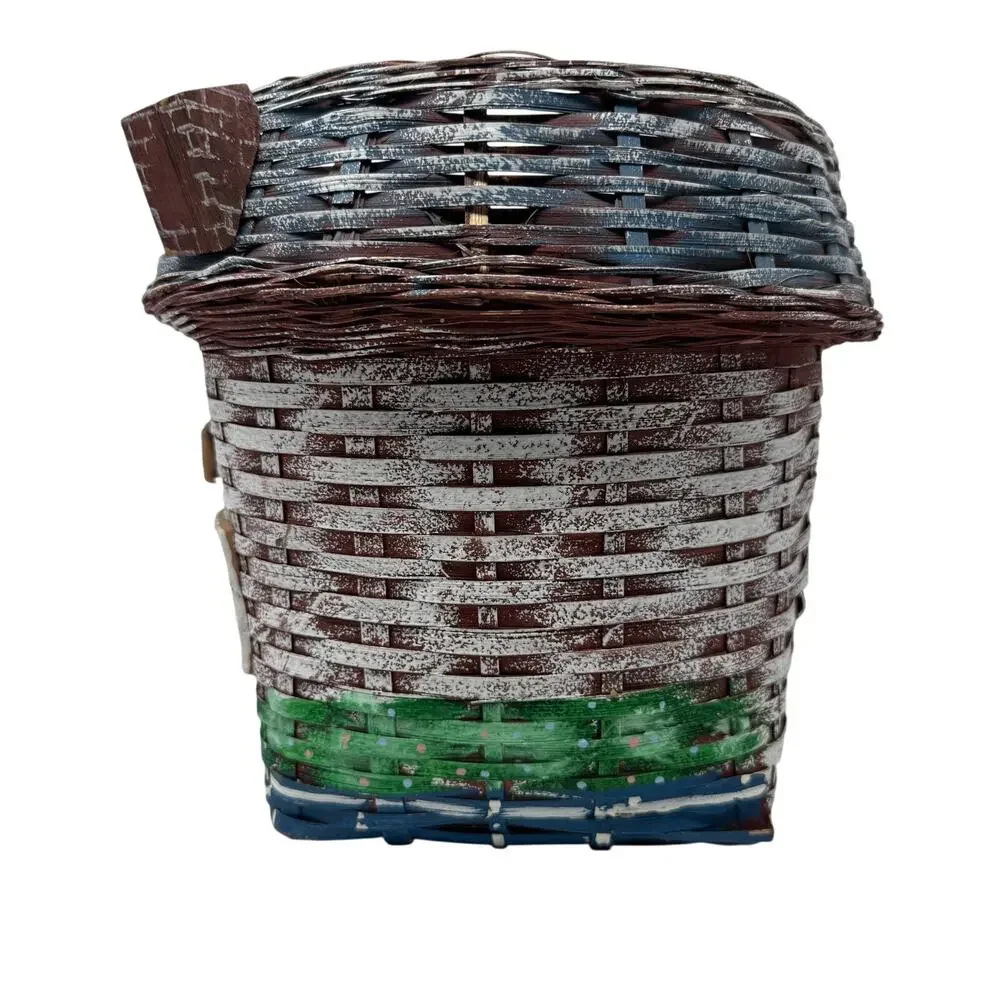 Vintage 70s Rosenthal Netter Wicker Basket Hand Painted 